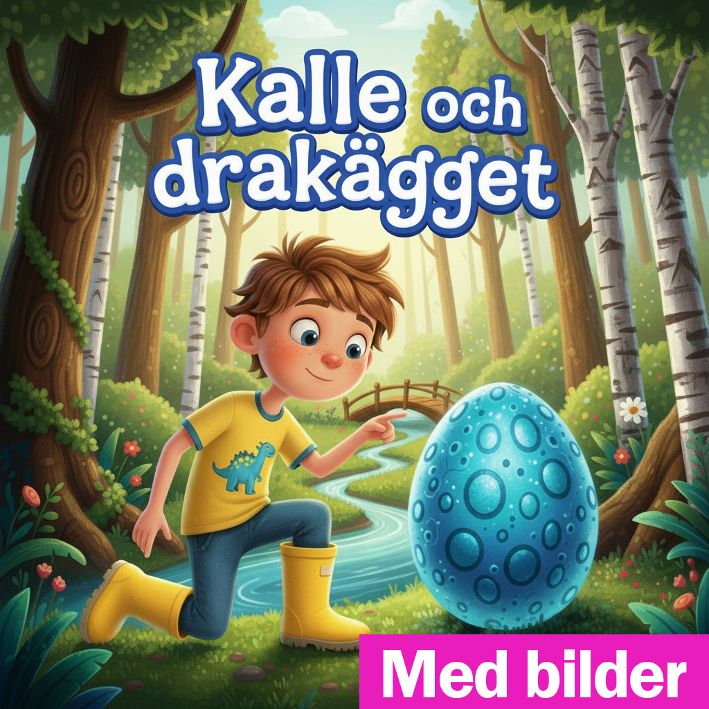 Kalle och drakägget - med bilder och engelska